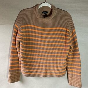 Ann Taylor Tan and Orange Knit Sweater. Size M